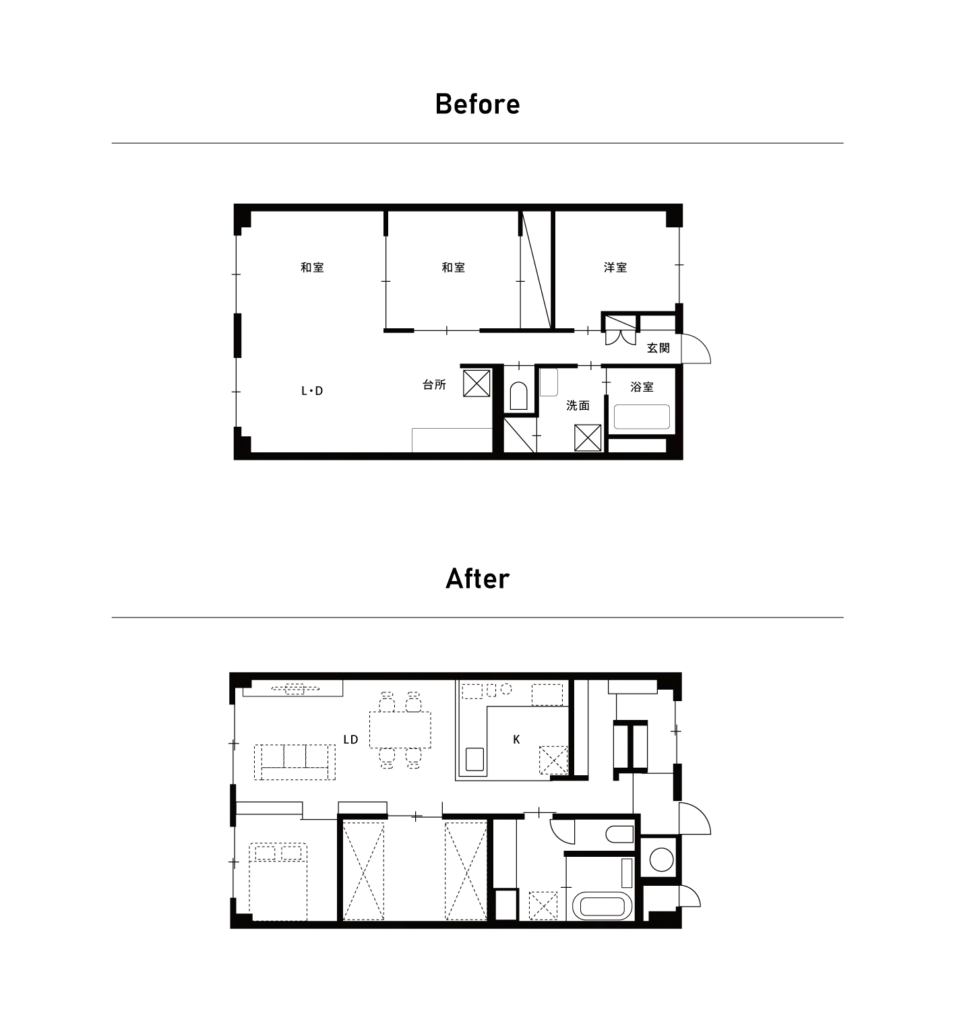 マンション平面図B＆A